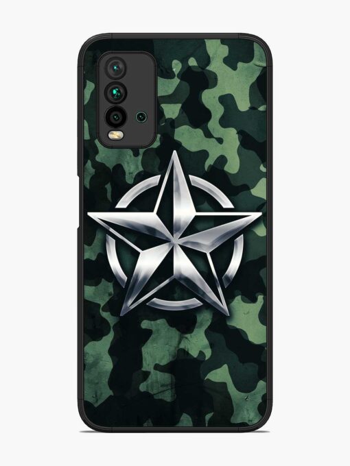 Indian Army Star Design Glossy Metal Phone Cover for Xiaomi Redmi 9 Power Zapvi