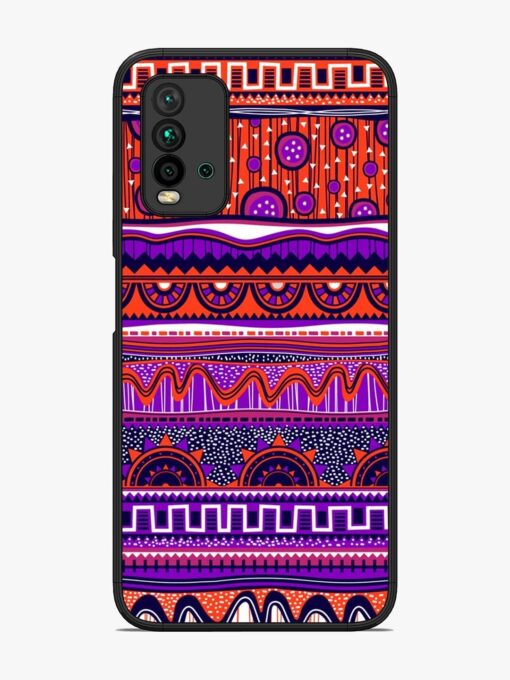 Ethnic Seamless Pattern Glossy Metal TPU Phone Cover for Xiaomi Redmi 9 Power Zapvi