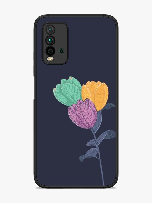 Flower Vector Glossy Metal Phone Cover for Xiaomi Redmi 9 Power Zapvi