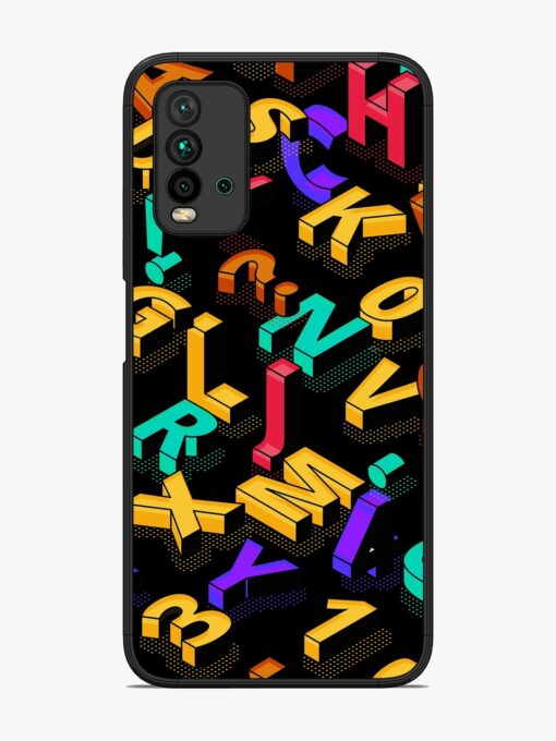 Seamless Pattern With Letters Glossy Metal Phone Cover for Xiaomi Redmi 9 Power Zapvi