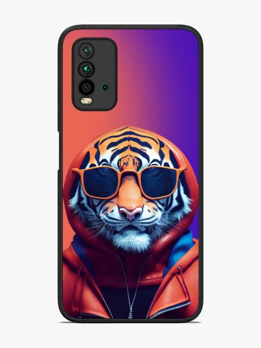 Tiger Animation Glossy Metal Phone Cover for Xiaomi Redmi 9 Power