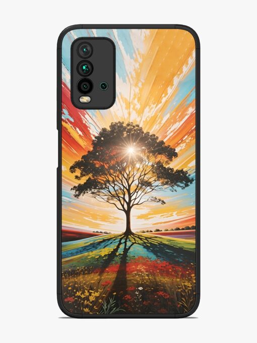 Abstract Tree Colorful Art Glossy Metal Phone Cover for Xiaomi Redmi 9 Power Zapvi