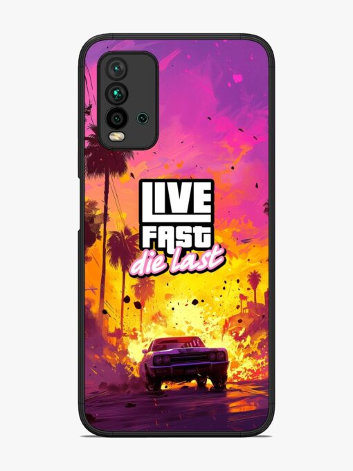 Live Fast Glossy Metal Phone Cover for Xiaomi Redmi 9 Power Zapvi