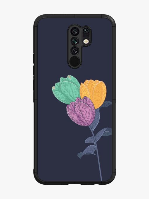 Flower Vector Glossy Metal Phone Cover for Xiaomi Redmi 9 Prime Zapvi