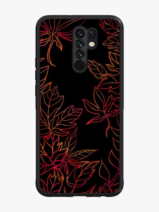 Red Floral Pattern Glossy Metal Phone Cover for Xiaomi Redmi 9 Prime Zapvi