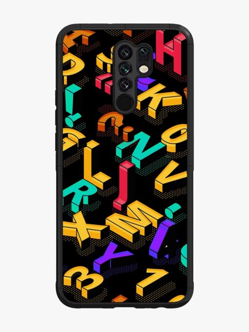 Seamless Pattern With Letters Glossy Metal Phone Cover for Xiaomi Redmi 9 Prime Zapvi