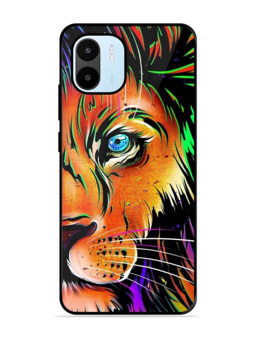 Colorful Lion Design Glossy Metal TPU Phone Cover for Xiaomi Redmi A1 (2022)