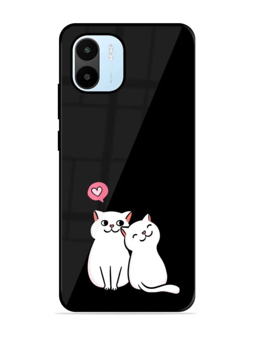 Cat Love Glossy Metal Phone Cover for Xiaomi Redmi A1 (2022)