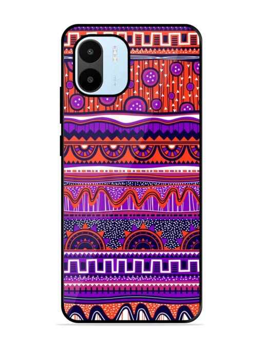 Ethnic Seamless Pattern Glossy Metal TPU Phone Cover for Xiaomi Redmi A1 (2022)