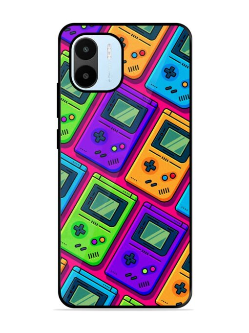 Game Seamless Pattern Glossy Metal Phone Cover for Xiaomi Redmi A1 (2022)