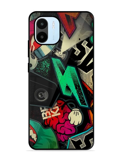 Graffiti Art Glossy Metal Phone Cover for Xiaomi Redmi A1 (2022)