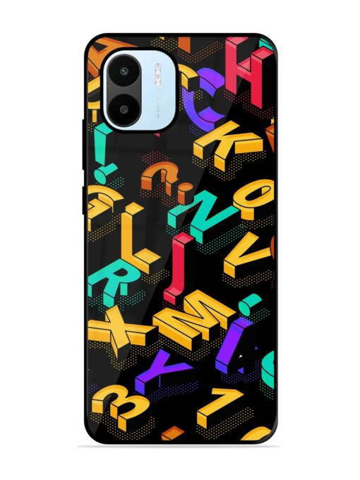 Seamless Pattern With Letters Glossy Metal Phone Cover for Xiaomi Redmi A1 (2022)