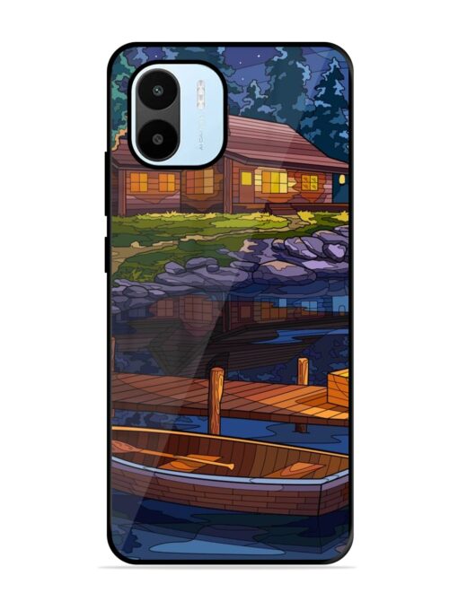 Village Night Scene Glossy Metal Phone Cover for Xiaomi Redmi A1 (2022) Zapvi