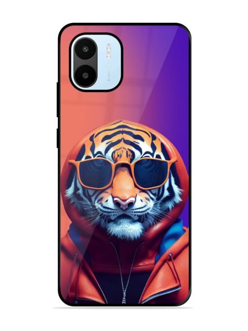 Tiger Animation Glossy Metal Phone Cover for Xiaomi Redmi A1 (2022)