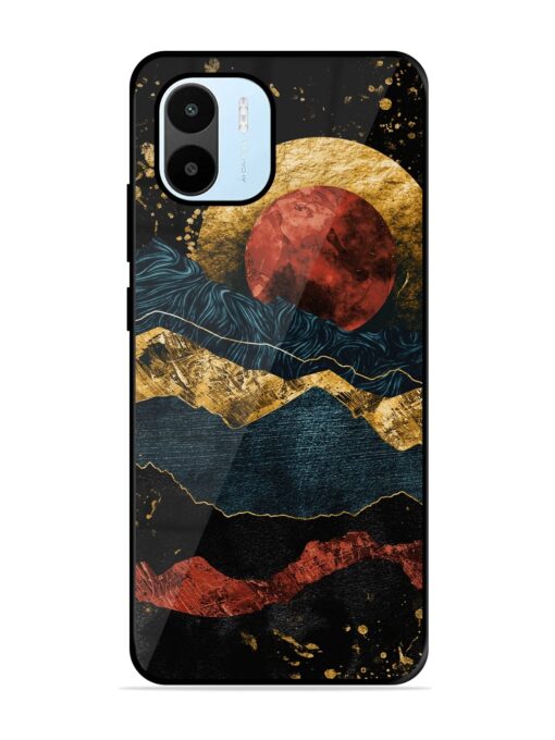 Gold Painting View Glossy Metal Phone Cover for Xiaomi Redmi A1 (2022)