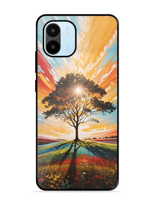 Abstract Tree Colorful Art Glossy Metal Phone Cover for Xiaomi Redmi A1 (2022)