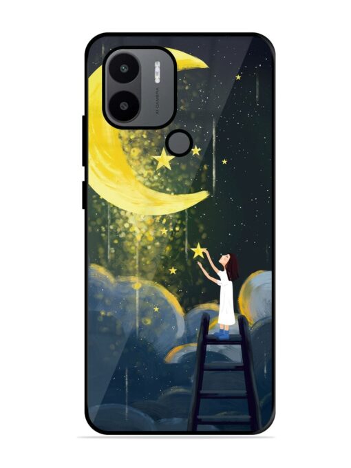 Moonlight Healing Night Illustration Glossy Metal TPU Phone Cover for Xiaomi Redmi A1 Plus