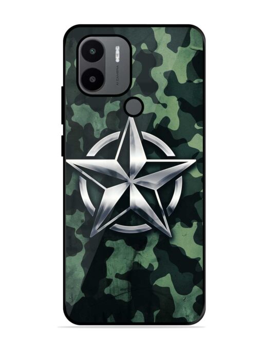 Indian Army Star Design Glossy Metal Phone Cover for Xiaomi Redmi A1 Plus