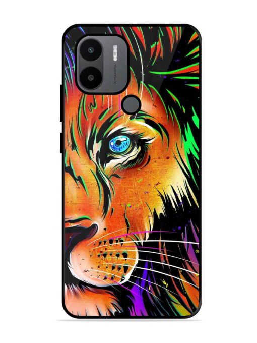 Colorful Lion Design Glossy Metal TPU Phone Cover for Xiaomi Redmi A1 Plus