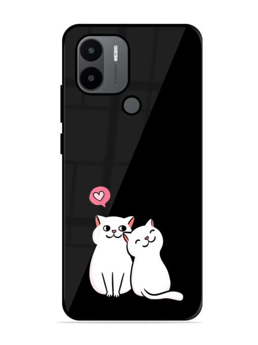 Cat Love Glossy Metal Phone Cover for Xiaomi Redmi A1 Plus