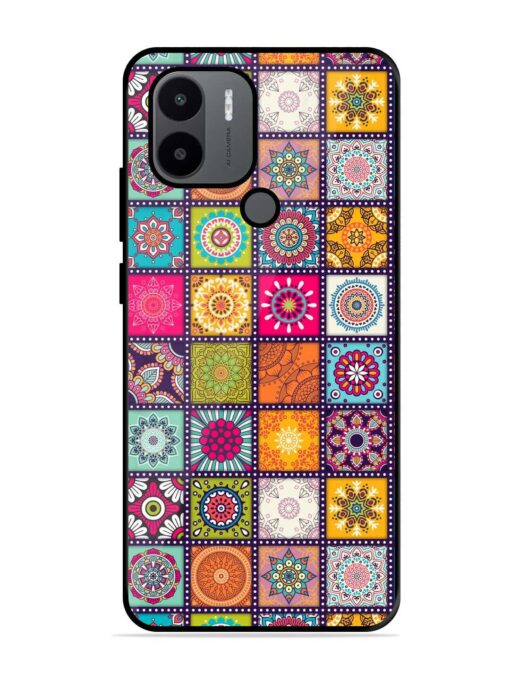 Seamless Pattern Vintage Glossy Metal Phone Cover for Xiaomi Redmi A1 Plus