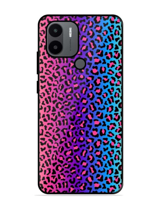 Colorful Leopard Seamless Glossy Metal Phone Cover for Xiaomi Redmi A1 Plus