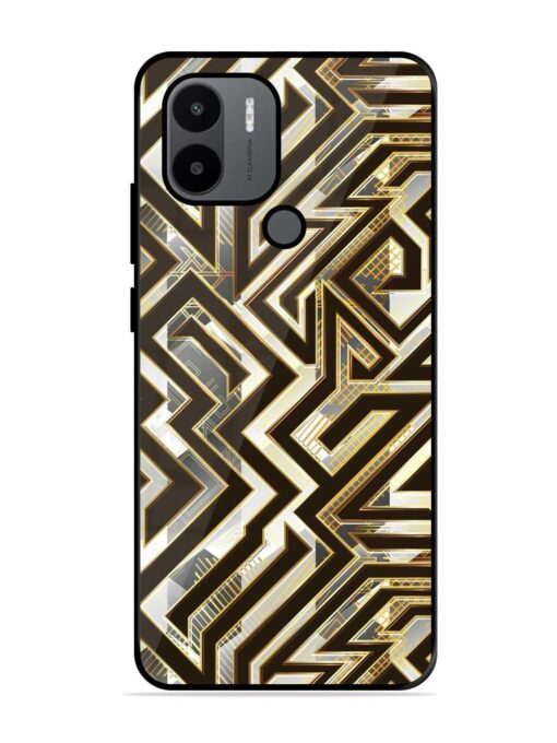 Technology Geometric Seamless Glossy Metal Phone Cover for Xiaomi Redmi A1 Plus Zapvi