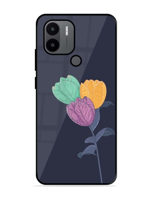 Flower Vector Glossy Metal Phone Cover for Xiaomi Redmi A1 Plus Zapvi