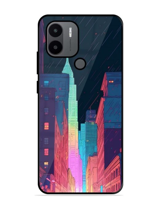 Minimal City Art Glossy Metal Phone Cover for Xiaomi Redmi A1 Plus Zapvi