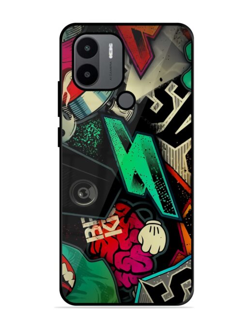 Graffiti Art Glossy Metal Phone Cover for Xiaomi Redmi A1 Plus