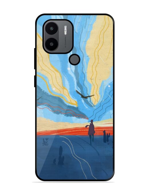 Minimal Abstract Landscape Glossy Metal Phone Cover for Xiaomi Redmi A1 Plus