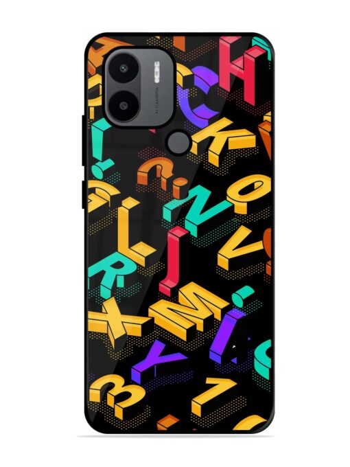 Seamless Pattern With Letters Glossy Metal Phone Cover for Xiaomi Redmi A1 Plus Zapvi