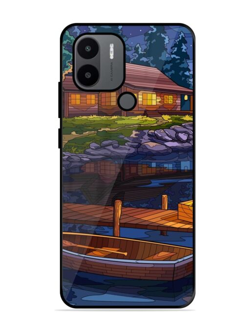 Village Night Scene Glossy Metal Phone Cover for Xiaomi Redmi A1 Plus Zapvi