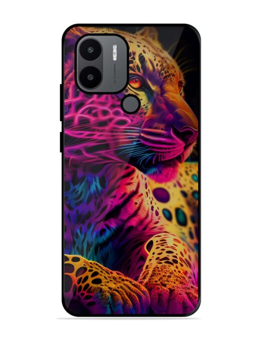 Leopard Art Glossy Metal Phone Cover for Xiaomi Redmi A1 Plus Zapvi