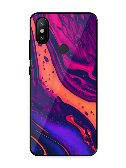 Fluid Blue Pink Art Glossy Metal Phone Cover for Xiaomi Redmi A2 Zapvi