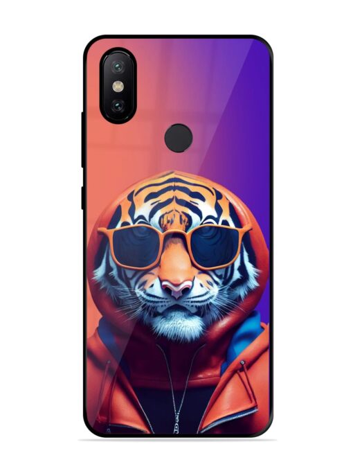 Tiger Animation Glossy Metal Phone Cover for Xiaomi Redmi A2 Zapvi