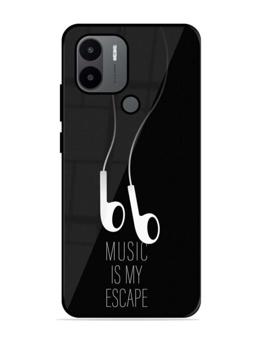 Music Is My Escape Glossy Metal Phone Cover for Xiaomi Redmi A2 Plus Zapvi