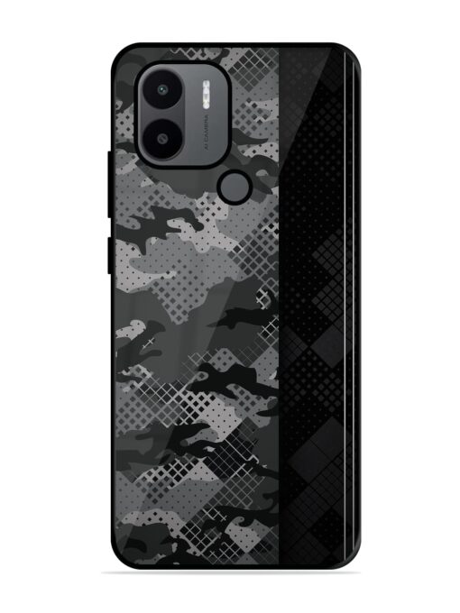 Dark Camouflage Glossy Metal Phone Cover for Xiaomi Redmi A2 Plus Zapvi