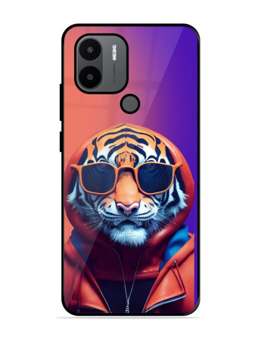 Tiger Animation Glossy Metal Phone Cover for Xiaomi Redmi A2 Plus Zapvi