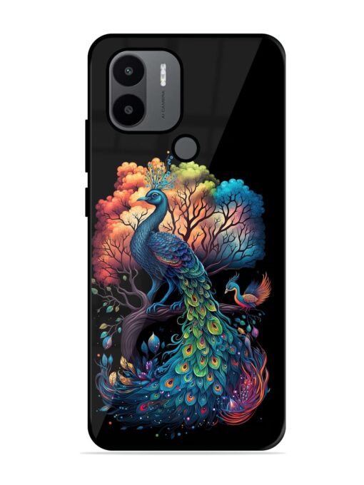 Peacock Tree Art Glossy Metal Phone Cover for Xiaomi Redmi A2 Plus