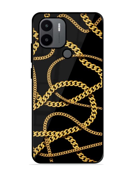 Decorative Golde Chain Glossy Metal Phone Cover for Xiaomi Redmi A2 Plus Zapvi