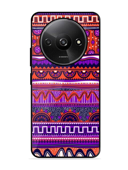 Ethnic Seamless Pattern Glossy Metal TPU Phone Cover for Xiaomi Redmi A3 (2024)