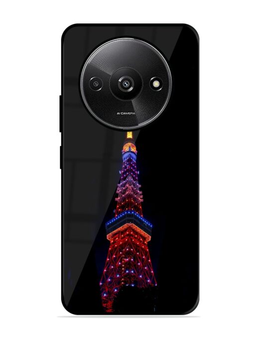 Eiffel Tower Night View Glossy Metal Phone Cover for Xiaomi Redmi A3 (2024)