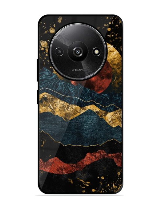 Gold Painting View Glossy Metal Phone Cover for Xiaomi Redmi A3 (2024)