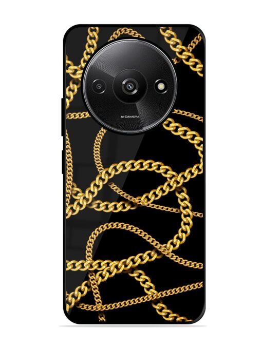 Decorative Golde Chain Glossy Metal Phone Cover for Xiaomi Redmi A3 (2024) Zapvi