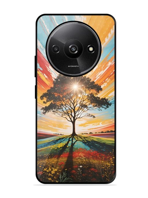 Abstract Tree Colorful Art Glossy Metal Phone Cover for Xiaomi Redmi A3 (2024) Zapvi