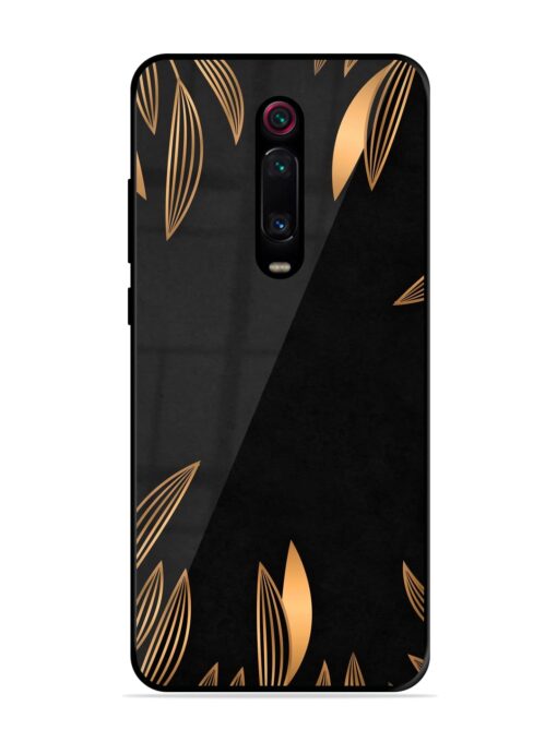 Golden Leaf Pattern Glossy Metal Phone Cover for Xiaomi Redmi K20