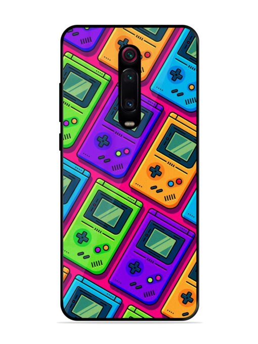 Game Seamless Pattern Glossy Metal Phone Cover for Xiaomi Redmi K20