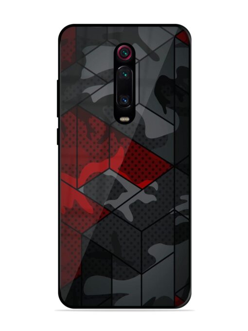 Red And Grey Pattern Glossy Metal Phone Cover for Xiaomi Redmi K20 Zapvi