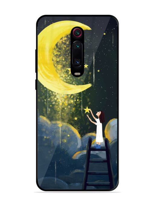 Moonlight Healing Night Illustration Glossy Metal TPU Phone Cover for Xiaomi Redmi K20 Pro